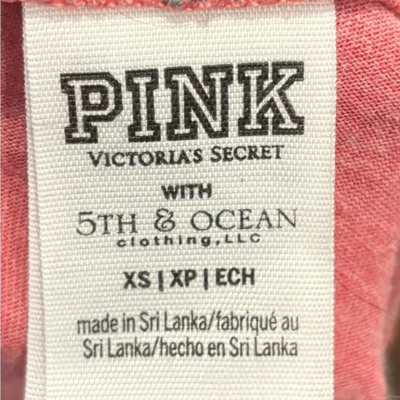 Victoria Secret Pink 5th & Ocean Sequin Alabama Tide Raglan Baseball T Sz Xs - Picture 6 of 6